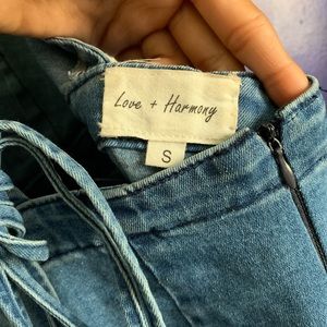 Denim halter jumpsuit